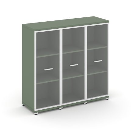 Concept Шкаф 3 узкие секции, 3 ниши CN.STU-336 RPW W Кобо/Металл Белый/Прозрачный 1252*420*1186