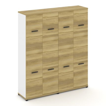 Concept Шкаф 2 широкие секции, 5 ниш CN.STS-525 B Дуб Винченцо/Белый Бриллиант/Металл Черный 1668*42