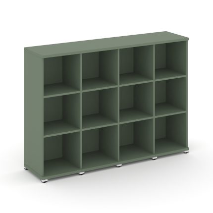 Concept Стеллаж 4 узкие секции, 3 ниши CN.STU-340 Кобо/Металл Белый 1668*420*1186