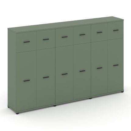 Concept Шкаф 3 широкие секции, 4 ниши CN.STS-434 B Кобо/Металл Черный 2500*420*1554