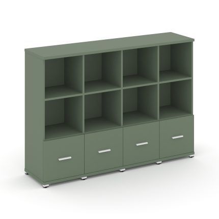 Concept Шкаф 4 узкие секции, 3 ниши CN.STU-341 W Кобо/Металл Белый 1668*420*1186