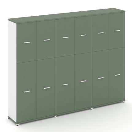 Concept Шкаф 3 широкие секции, 5 ниш CN.STS-535 W Кобо/Белый Бриллиант/Металл Белый 2500*420*1922