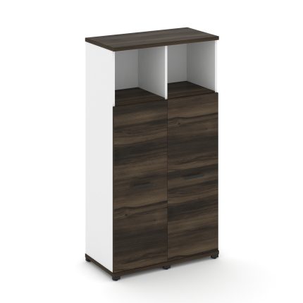 Concept Шкаф 2 узкие секции, 4 ниши CN.STU-423 B Дуб Мали/Белый Бриллиант/Металл Черный 836*420*1554