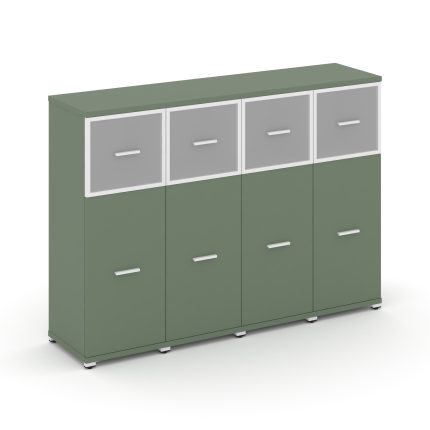 Concept Шкаф 4 узкие секции, 3 ниши CN.STU-344 RMW W Кобо/Металл Белый/Сатин 1668*420*1186