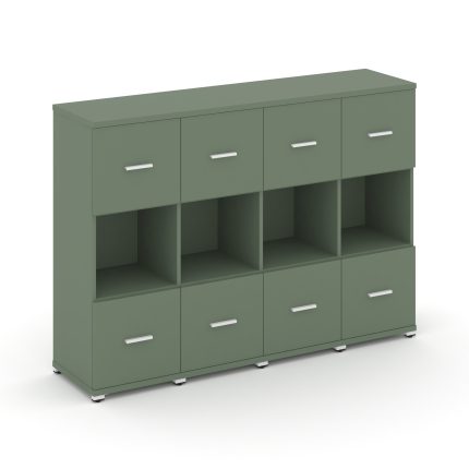 Concept Шкаф 4 узкие секции, 3 ниши CN.STU-345 W Кобо/Металл Белый 1668*420*1186