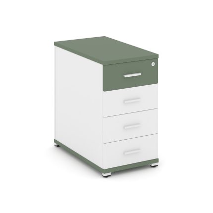 Concept Тумба опорная/приставная 4 ящ. CN.TGO-002 W Кобо/Белый Бриллиант/Металл Белый 420*720*750