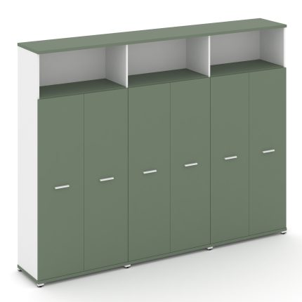 Concept Шкаф 3 широкие секции, 5 ниш CN.STS-536 W Кобо/Белый Бриллиант/Металл Белый 2500*420*1922