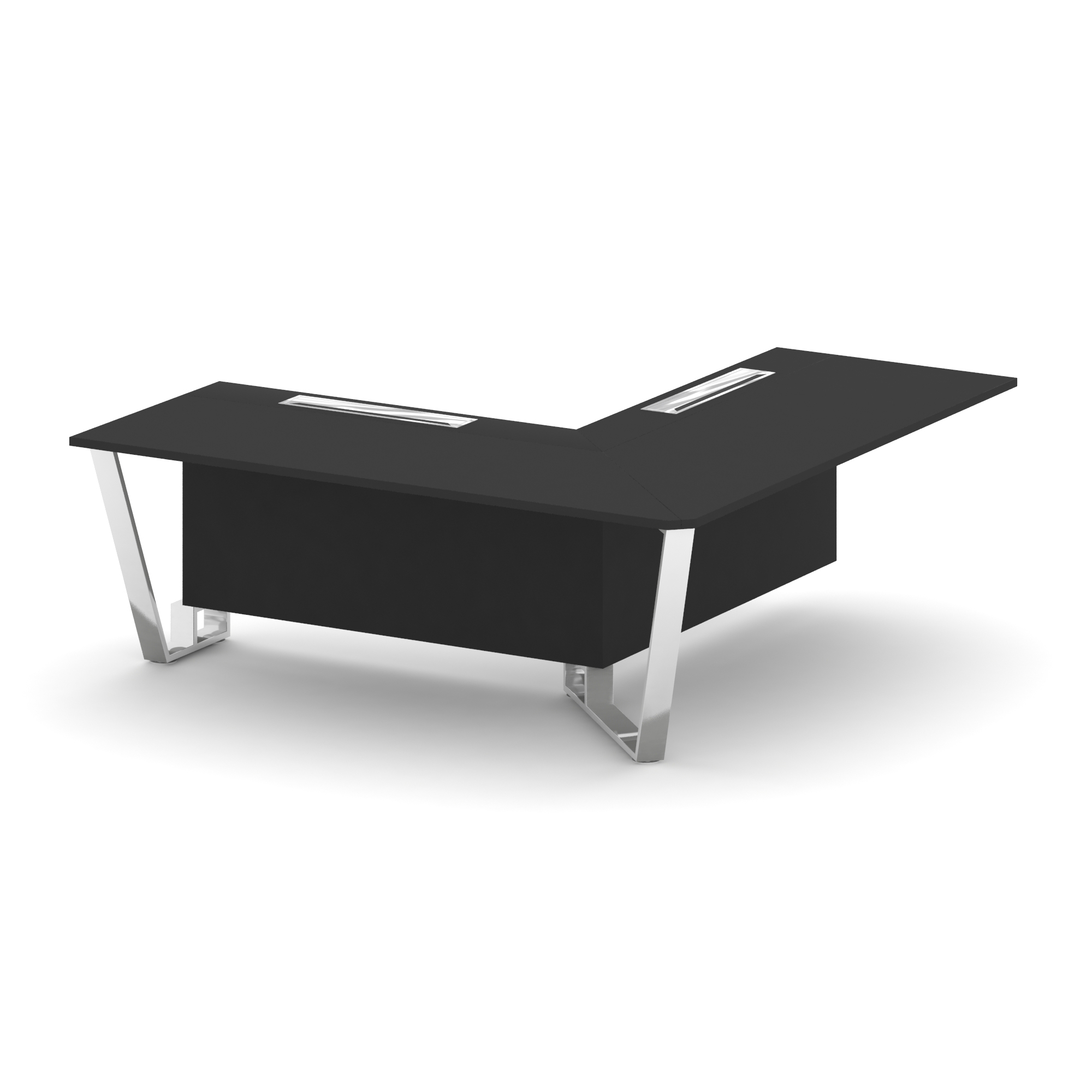 Steel Meet Проходной угловой модуль правый MF-PR.B.SPPOU-20(R) Черный/МДФ Ультраматт Черный/Нержавею