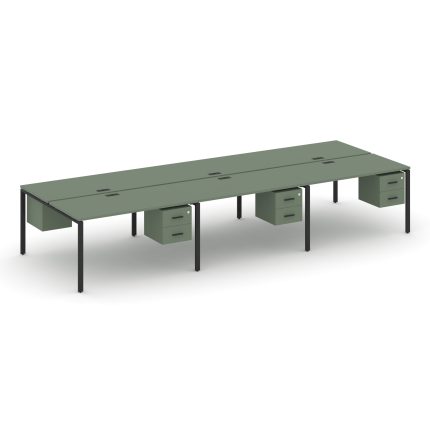 Concept Рабочая станция двухсторонняя с подвес. тумбами на 6 мест CN.DRS-155 B Кобо/Металл Черный 41