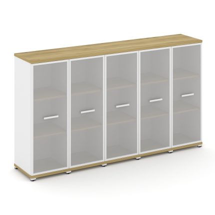 Concept Шкаф 5 узких секций, 3 ниши CN.STU-356 RMW W Дуб Винченцо/Белый Бриллиант/Металл Белый/Сатин