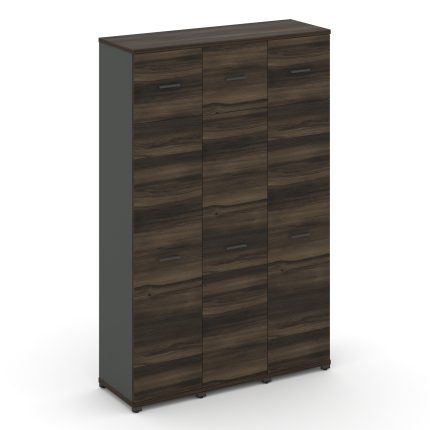 Concept Шкаф 3 узкие секции, 5 ниш CN.STU-537 A Дуб Мали/Антрацит/Металл Антрацит 1252*420*1922