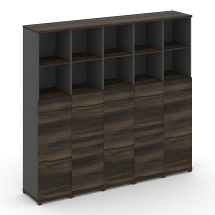 Concept Шкаф 5 узких секций, 5 ниш CN.STU-554 A Дуб Мали/Антрацит/Металл Антрацит 2084*420*1922