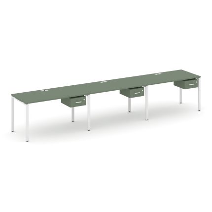 Concept Рабочая станция односторонняя с подвес. тумбами 3 места CN.ORS-132 W Кобо/Металл Белый 4740*