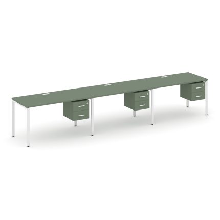 Concept Рабочая станция односторонняя с подвес. тумбами 3 места CN.ORS-136 W Кобо/Металл Белый 4740*