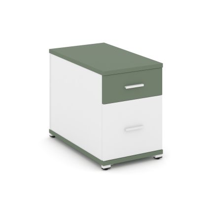 Concept Тумба опорная/приставная 1 ящ.+1 распаш. фасад CN.TGO-004 W Кобо/Белый Бриллиант/Металл Белы