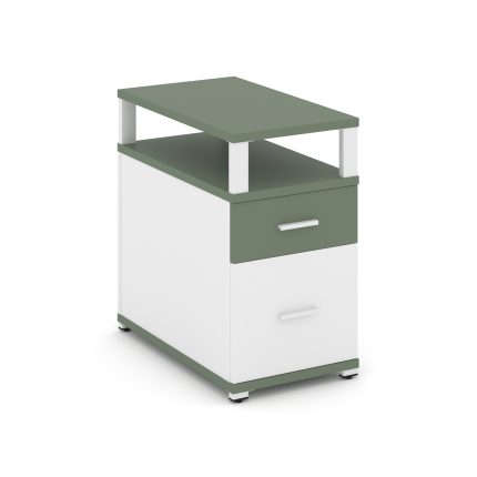 Concept Тумба приставная 1 ящ.+1 распаш. фасад с надставкой CN.TGP-002 W Кобо/Белый Бриллиант/Металл