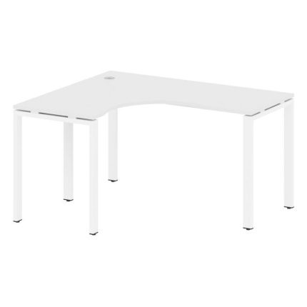 Metal System Стол криволинейный левый на П-образном м/к БП.СА-3 (L) Белый/Металл Белый 1400*1200*750