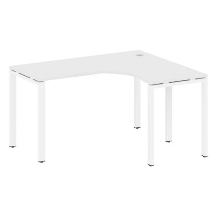 Metal System Стол криволинейный правый на П-образном м/к БП.СА-3 (R) Белый/Металл Белый 1400*1200*75