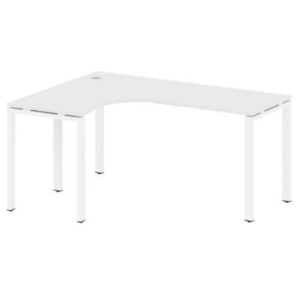 Metal System Стол криволинейный левый на П-образном м/к БП.СА-4 (L) Белый/Металл Белый 1600*1200*750