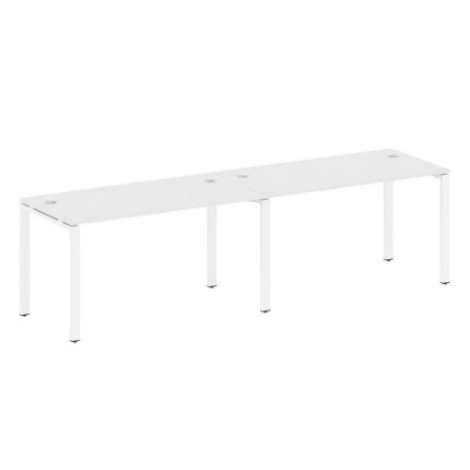 Metal System Рабочая станция на 2 места на П-образном м/к БП.СМ-2.3 Белый/Металл Белый 2800*720*750