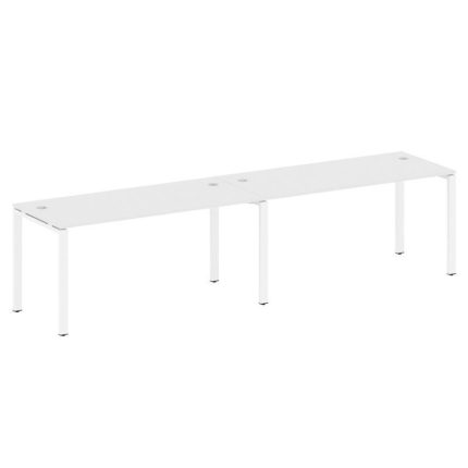 Metal System Рабочая станция на 2 места на П-образном м/к БП.СМ-2.4 Белый/Металл Белый 3200*720*750