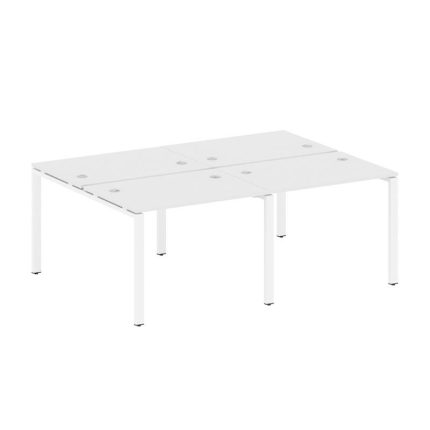 Metal System Рабочая станция на 4 места на П-образном м/к БП.СМ-4.1 Белый/Металл Белый 2000*1475*750