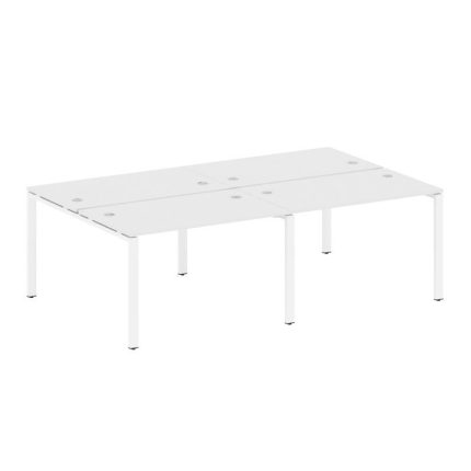 Metal System Рабочая станция на 4 места на П-образном м/к БП.СМ-4.2 Белый/Металл Белый 2400*1475*750