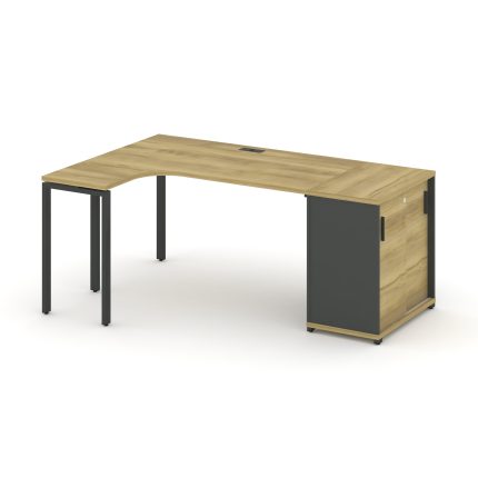 Concept Стол эргономичный с опорным шкафом-купе  CN.SA-217(L) A Дуб Винченцо/Антрацит/Металл Антраци