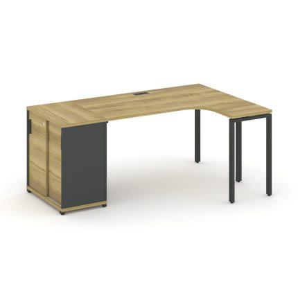 Concept Стол эргономичный с опорным шкафом-купе  CN.SA-218(R) A Дуб Винченцо/Антрацит/Металл Антраци