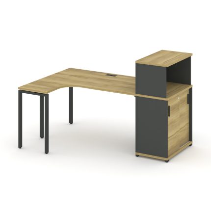 Concept Стол эргономичный с опорным шкафом-купе с надставкой низ.  CN.SA-219(L) A Дуб Винченцо/Антра
