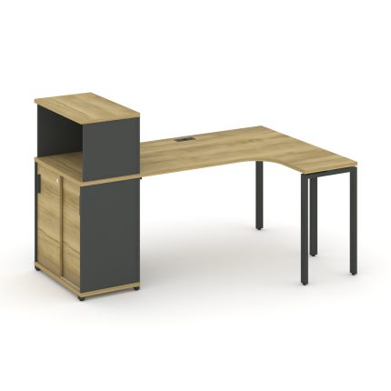 Concept Стол эргономичный с опорным шкафом-купе с надставкой низ.  CN.SA-219(R) A Дуб Винченцо/Антра