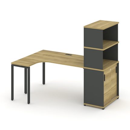 Concept Стол эргономичный с опорным шкафом-купе с надставкой выс.  CN.SA-222(L) A Дуб Винченцо/Антра