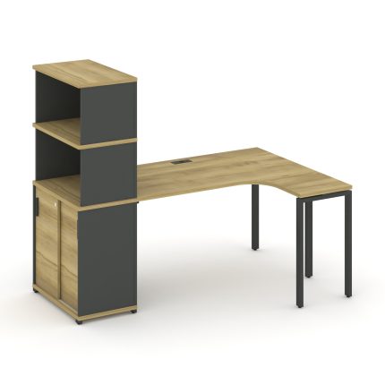 Concept Стол эргономичный с опорным шкафом-купе с надставкой выс.  CN.SA-221(R) A Дуб Винченцо/Антра