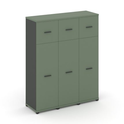 Concept Шкаф 3 узкие секции, 4 ниши CN.STU-434 A Кобо/Антрацит/Металл Антрацит 1252*420*1554