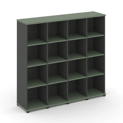 Concept Стеллаж 4 узкие секции, 4 ниши CN.STU-440 Кобо/Антрацит/Металл Антрацит 1668*420*1554