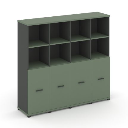 Concept Шкаф 4 узкие секции, 4 ниши CN.STU-441 A Кобо/Антрацит/Металл Антрацит 1668*420*1554