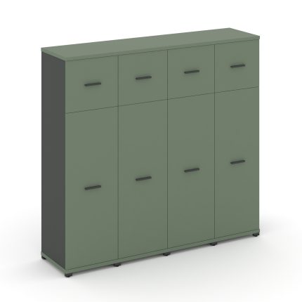 Concept Шкаф 4 узкие секции, 4 ниши CN.STU-444 A Кобо/Антрацит/Металл Антрацит 1668*420*1554