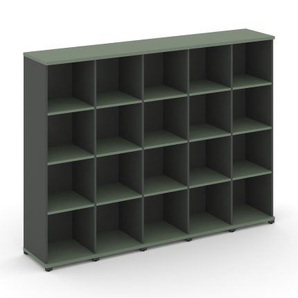 Concept Стеллаж 5 узких секций, 4 ниши CN.STU-450 Кобо/Антрацит/Металл Антрацит 2084*420*1554