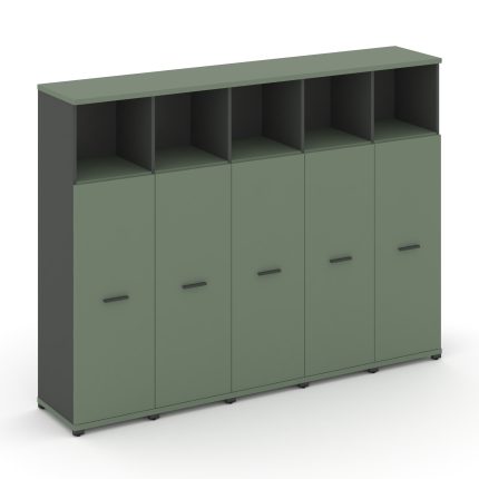 Concept Шкаф 5 узких секций, 4 ниши CN.STU-453 A Кобо/Антрацит/Металл Антрацит 2084*420*1554