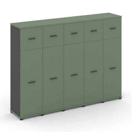 Concept Шкаф 5 узких секций, 4 ниши CN.STU-454 A Кобо/Антрацит/Металл Антрацит 2084*420*1554