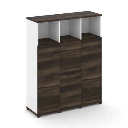 Concept Шкаф 3 узкие секции, 4 ниши CN.STU-433 B Дуб Мали/Белый Бриллиант/Металл Черный 1252*420*155