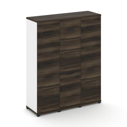 Concept Шкаф 3 узкие секции, 4 ниши CN.STU-434 B Дуб Мали/Белый Бриллиант/Металл Черный 1252*420*155