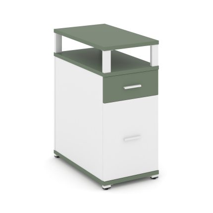 Concept Тумба опорная/приставная 1 ящ.+1 распаш. фасад с надставкой CN.TGO-006 W Кобо/Белый Бриллиан