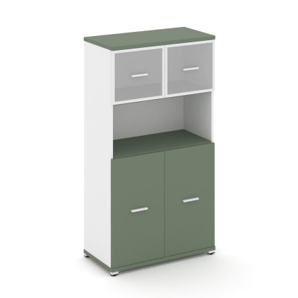 Concept Шкаф 1 широкая секция, 4 ниши CN.STS-415 RMW W Кобо/Белый Бриллиант/Металл Белый/Сатин 836*4