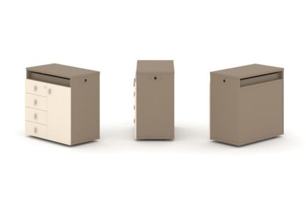 Estetica Набор №2. Тумба одиночная+топ ES.NB.1T-2 Латте/Сатин 750*410*750