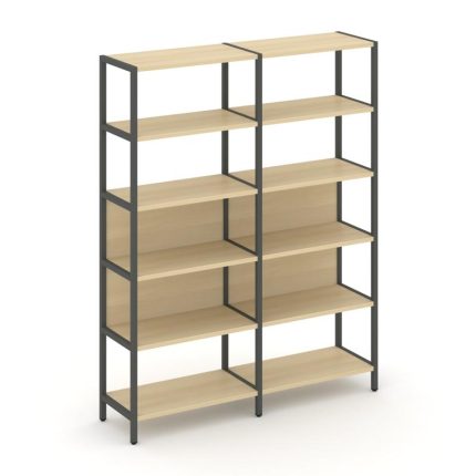 Shelf System Двухсекционный стеллаж пятиярусный SN.STM-521 Акация Лорка/Металл Антрацит 1590*400*198