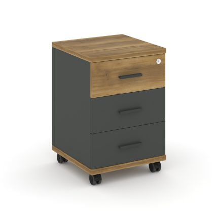 Concept Тумба мобильная 3 ящ. CN.TUM-003 A Сандал Янтарный/Антрацит/Металл Антрацит 420*420*615