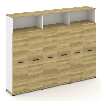 Concept Шкаф 3 широкие секции, 5 ниш CN.STS-536 B Дуб Винченцо/Белый Бриллиант/Металл Черный 2500*42