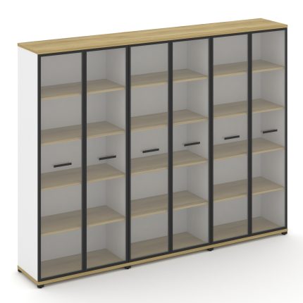 Concept Шкаф 3 широкие секции, 5 ниш CN.STS-538 RPB B Дуб Винченцо/Белый Бриллиант/Металл Черный/Про