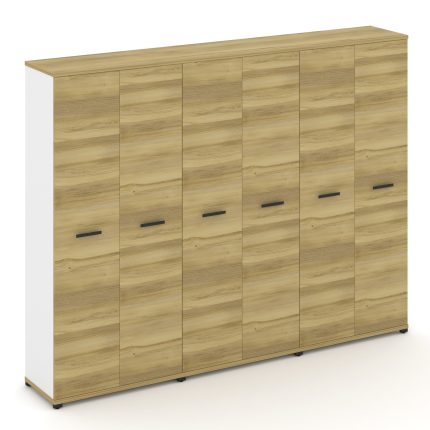 Concept Шкаф 3 широкие секции, 5 ниш CN.STS-538 B Дуб Винченцо/Белый Бриллиант/Металл Черный 2500*42